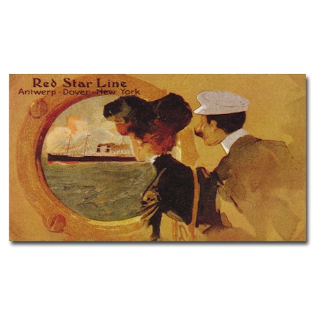 Trademark Fine Art 'Red Star Line' Canvas Art, 14x24 BL00200-C1424GG